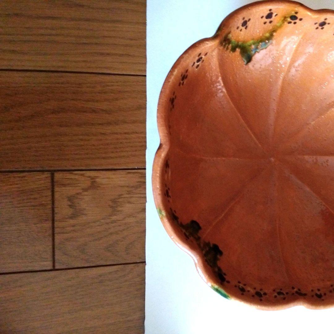 【美品】楽緑流　花形鉢　菓子器 　共箱入り　印あり