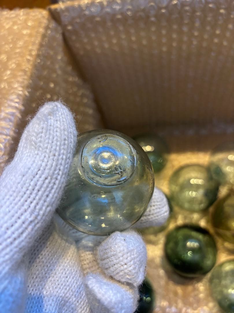 ガラス玉　浮き玉　刻印色々❗️約5〜6.5㎝可愛い小玉❗️78個❗️