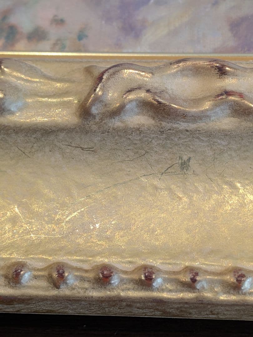 印象派 人物画 金色フレーム　ヴィンテージ　　額　作者不明