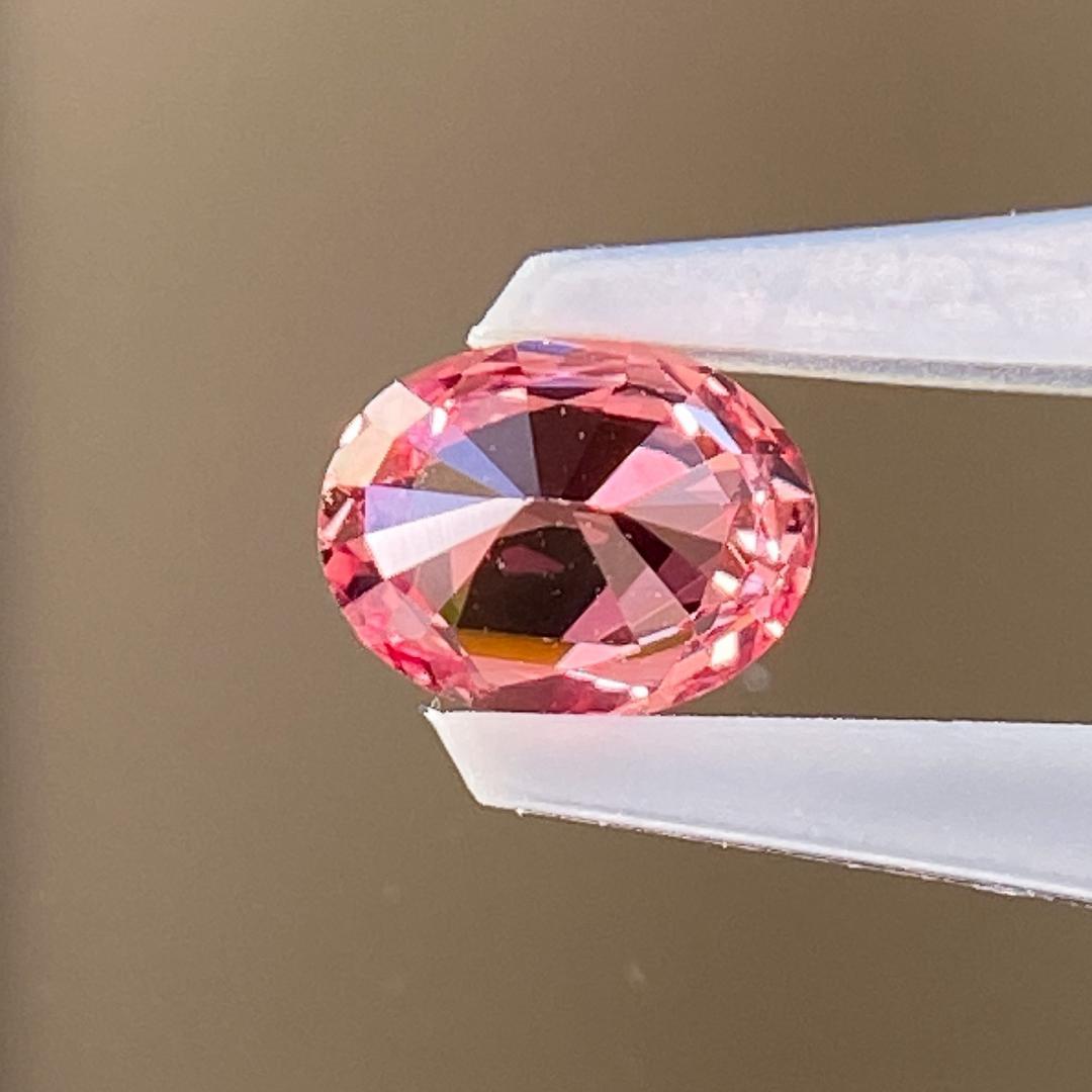 極上極美☆非加熱パパラチャサファイア 　オーバル　0.691ct 　中宝研