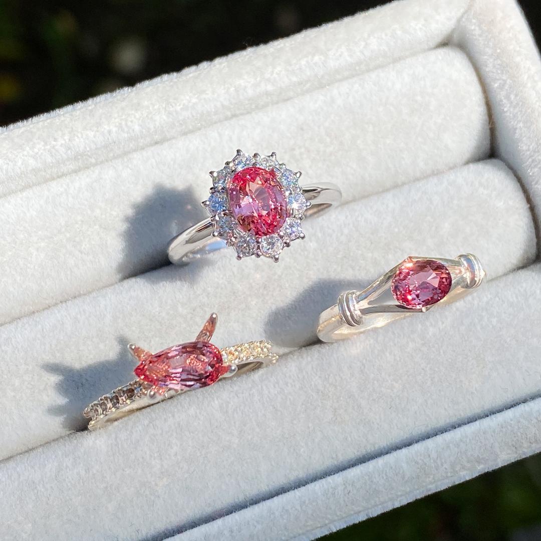 極上極美☆非加熱パパラチャサファイア 　オーバル　0.691ct 　中宝研