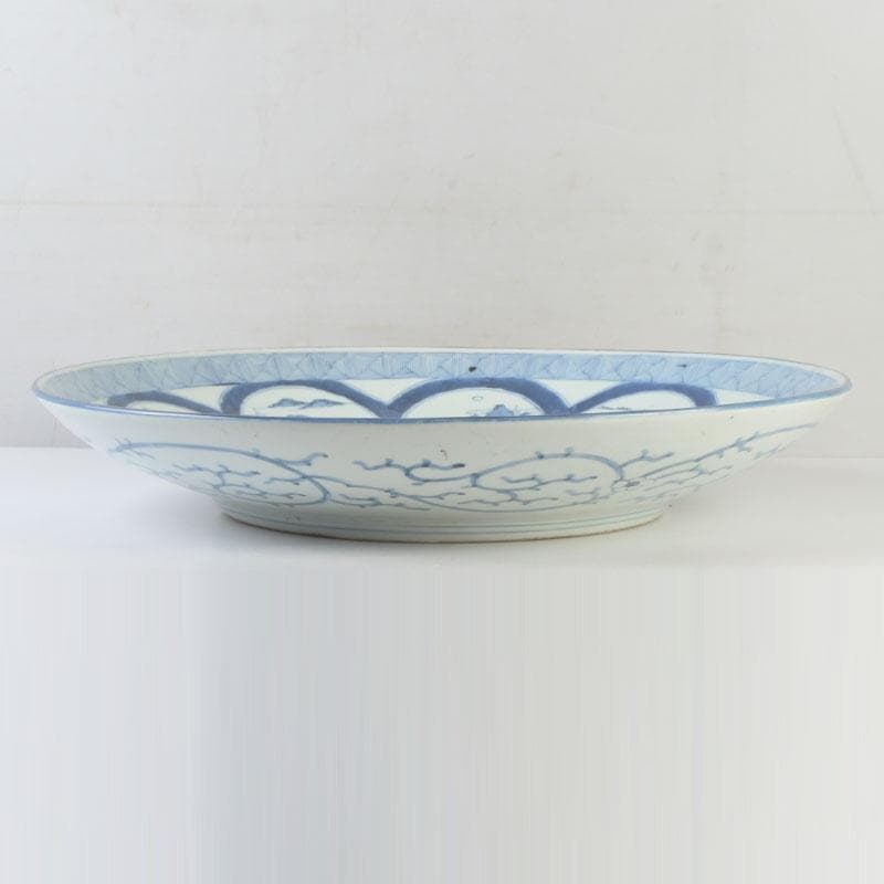 伊万里焼　染付　近江八景図　大皿　飾り皿　直径約49㎝　V　9953A