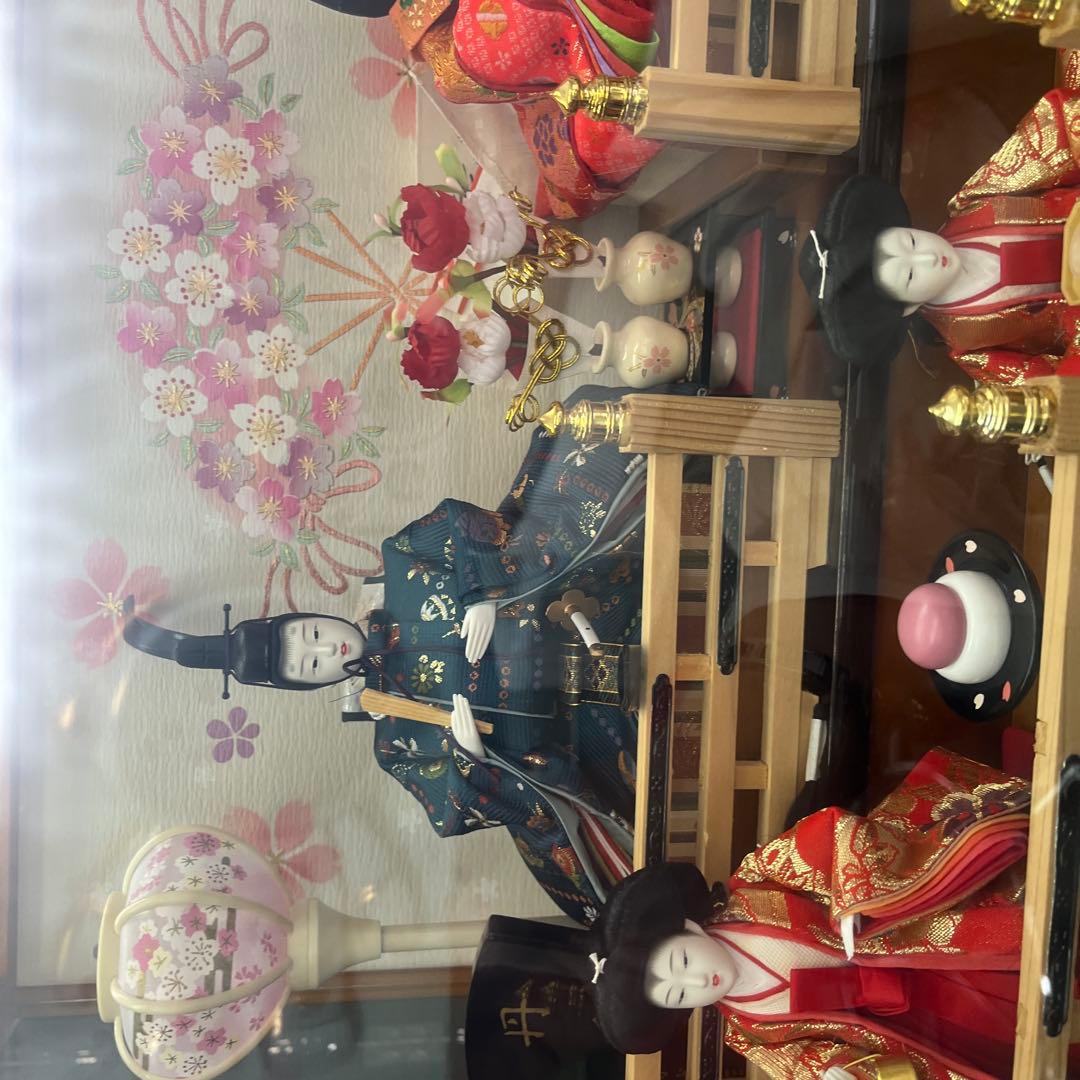 最終値引き わかさや人形店閉店処分　全品9割引き雛人形 ガラスケース付き