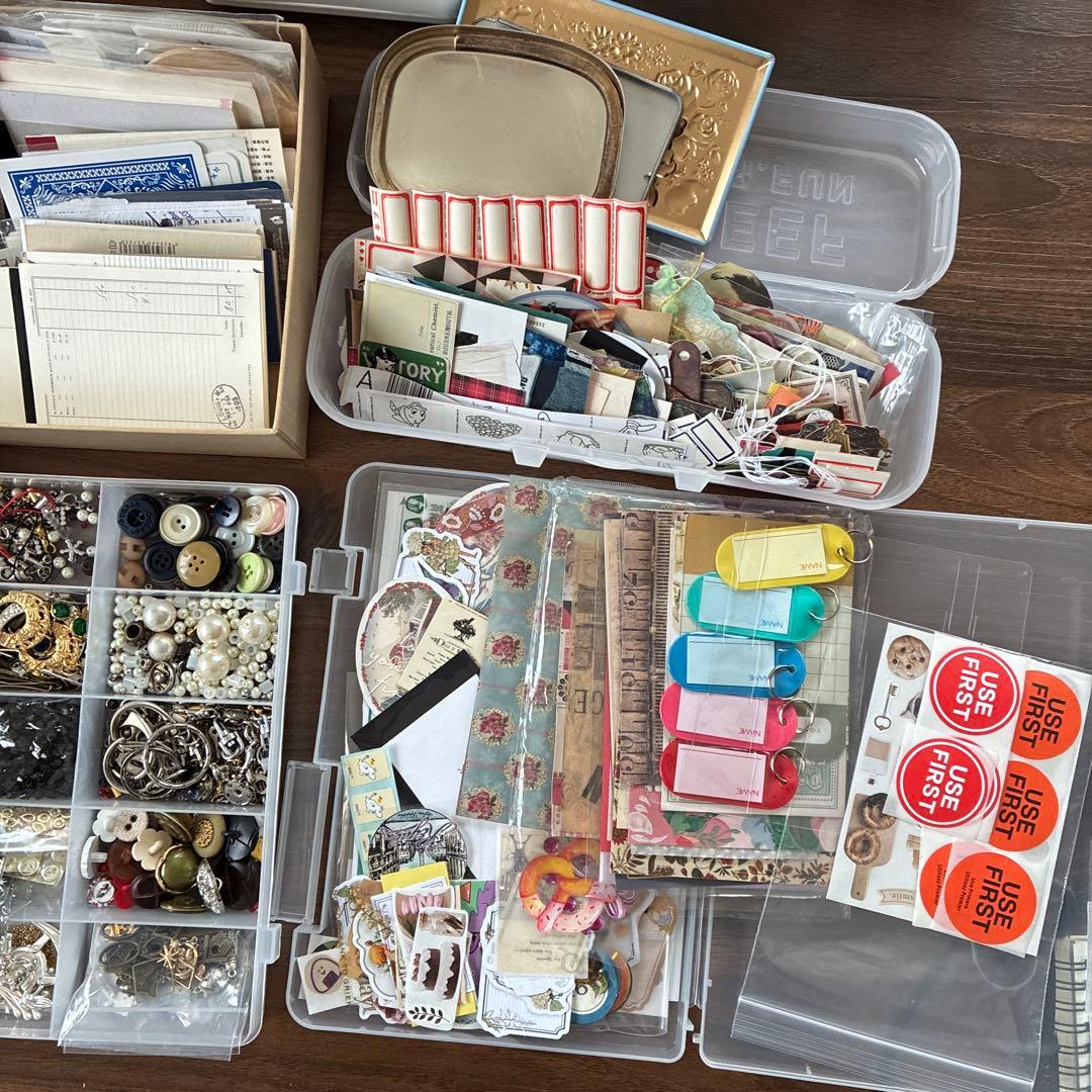 紙モノ　コラージュ素材　ノート　スタンプ　おすそわけファイル　ジャンクジャーナル