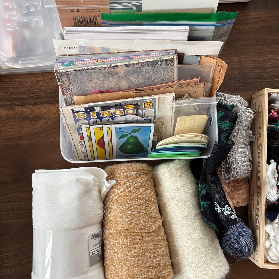 紙モノ　コラージュ素材　ノート　スタンプ　おすそわけファイル　ジャンクジャーナル