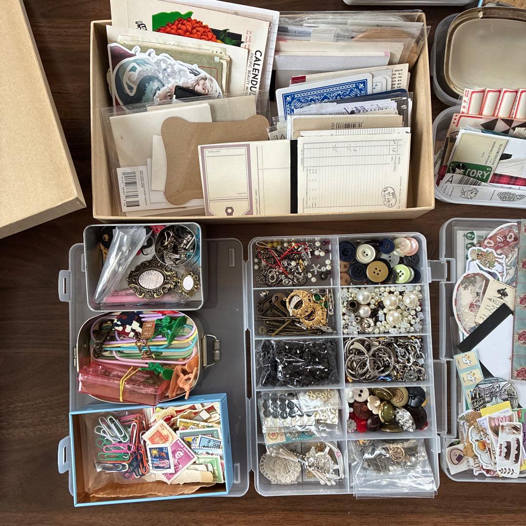 紙モノ　コラージュ素材　ノート　スタンプ　おすそわけファイル　ジャンクジャーナル