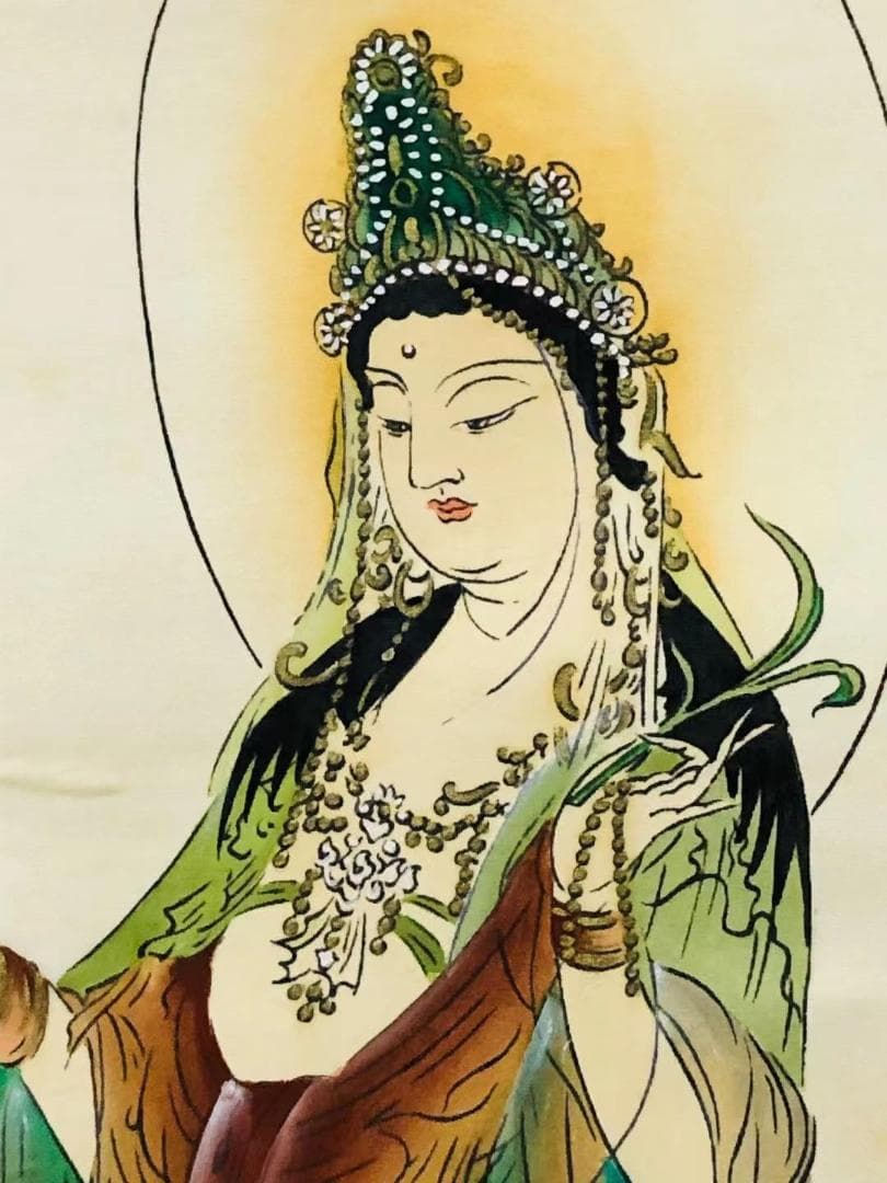 掛軸『西国三十三箇所霊場御朱印』仏画 絹本 紙箱付 掛け軸 R10181