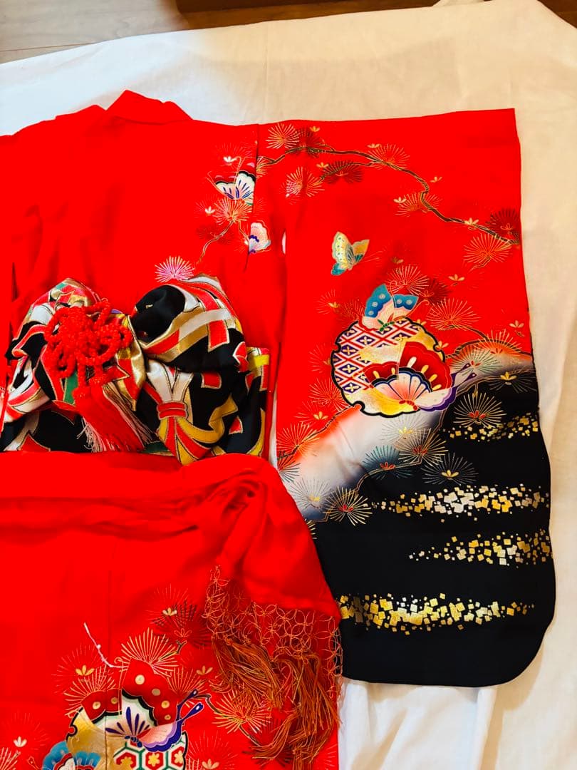 七五三用 赤色 着物 セット