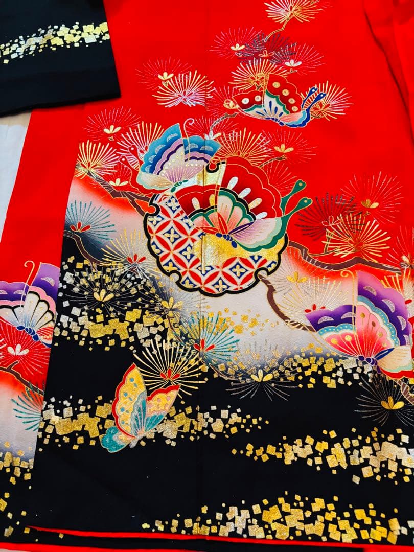 七五三用 赤色 着物 セット