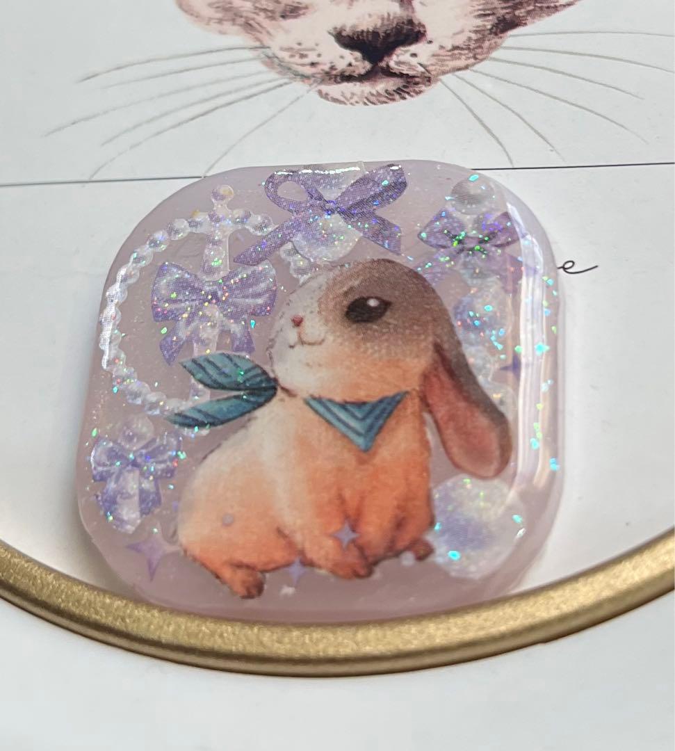 レジンヘアゴム♡キラキラリボンのうさぎさん