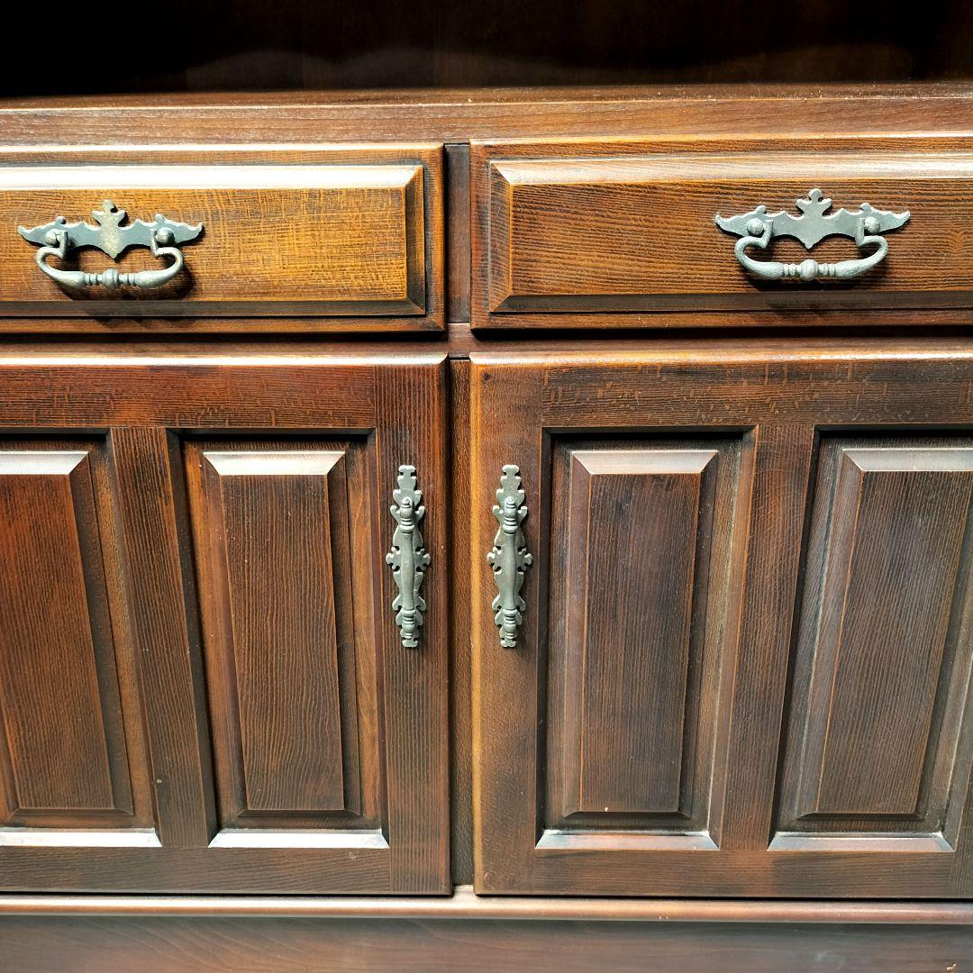 M♦カリモク家具　コロニアル　カップボード　食器棚　レンジボード