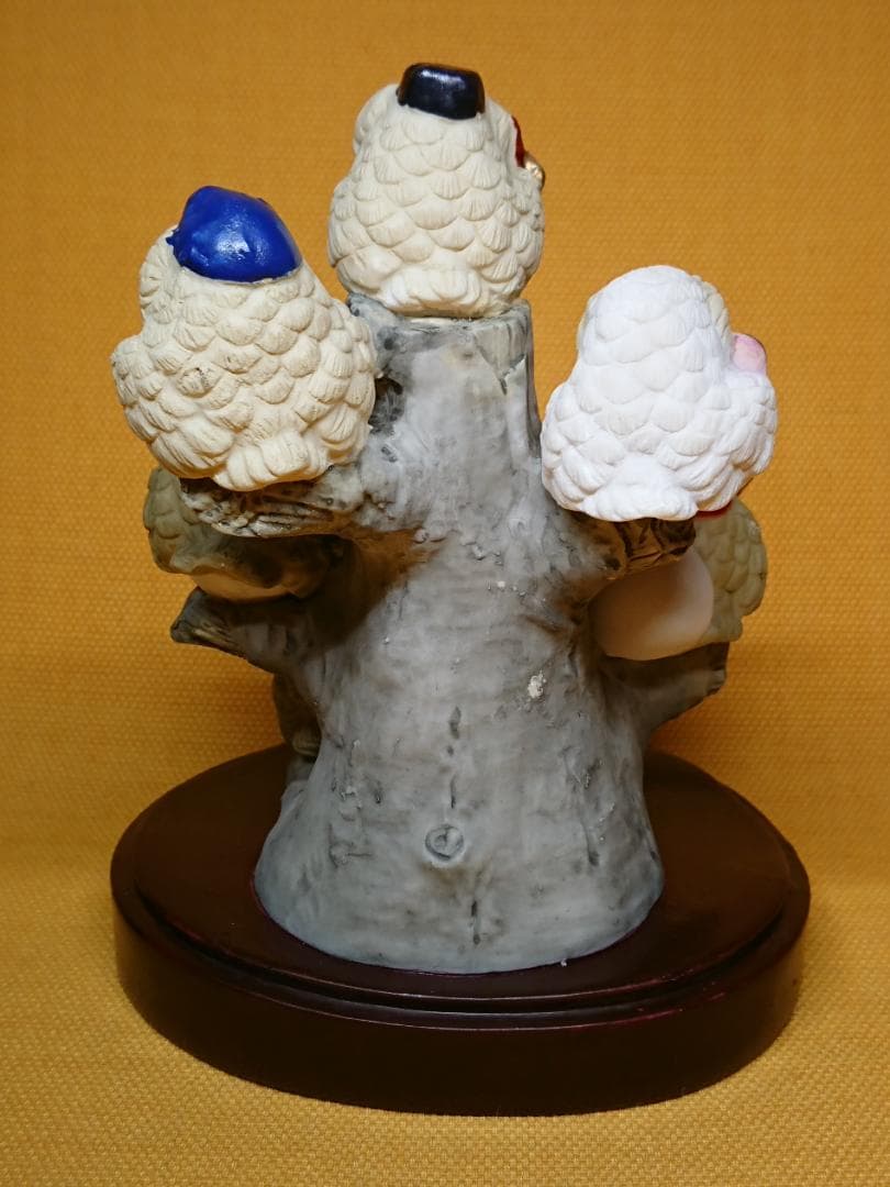 七福神　フクロウ　彫像　オブジェ　置物　インテリア　工芸品　美術品　A1295