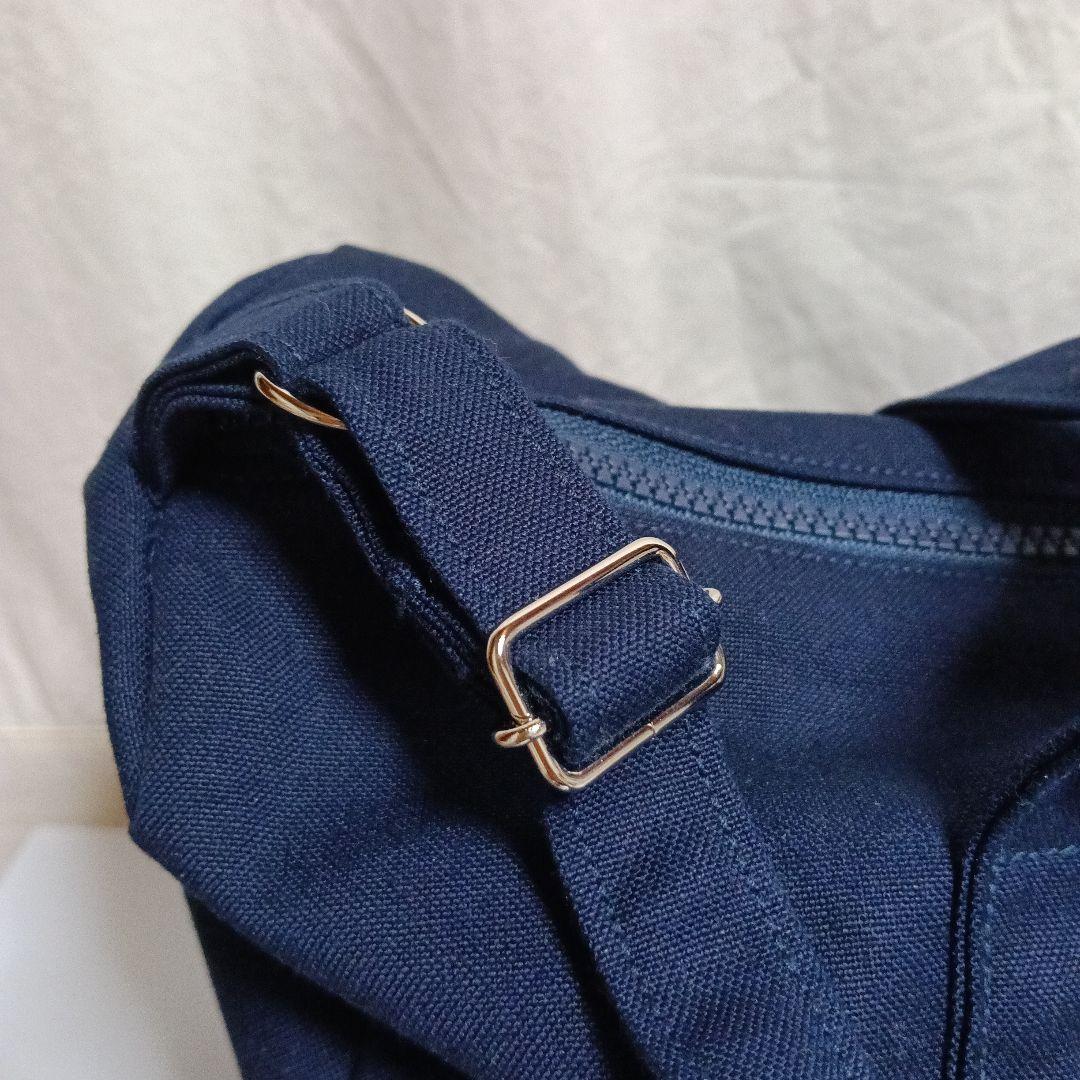 受注製作／ハンドメイド【普段使いのボストンバッグ】ネイビー／11号帆布