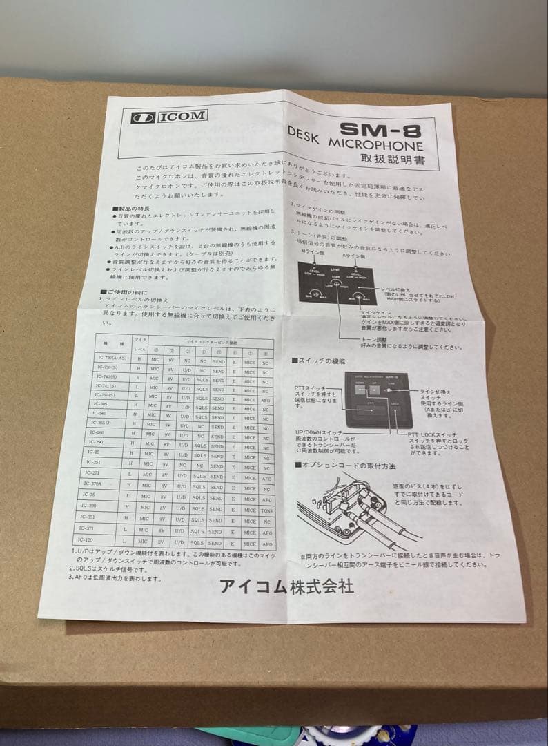 ICOM デスクマイク SM-8