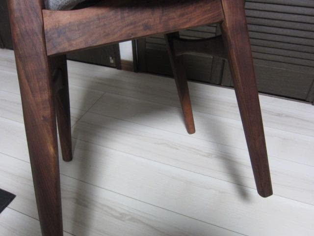 NOCE/ノーチェ ウォールナット天然木チェア MK11A ライトグレー　①