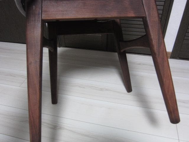 NOCE/ノーチェ ウォールナット天然木チェア MK11A ライトグレー　①