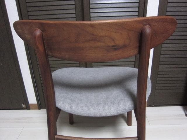 NOCE/ノーチェ ウォールナット天然木チェア MK11A ライトグレー　①