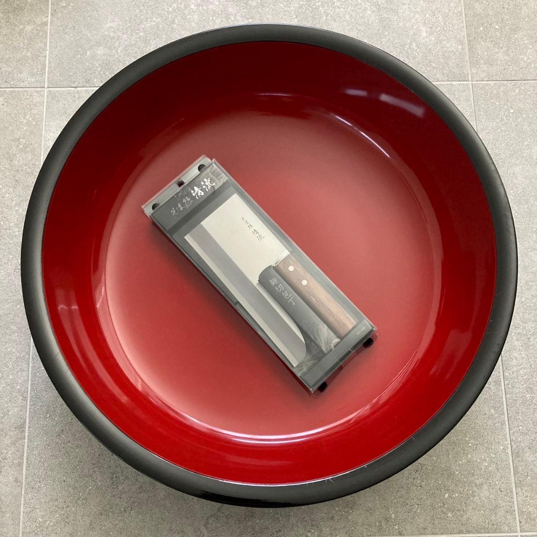 そば打ち2点セット　特大こね鉢54cm×麺切り包丁(新品)