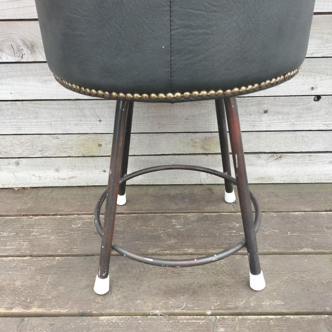 M♦インダストリアル　ヴィンテージ スツール　バースツール　クッション付き