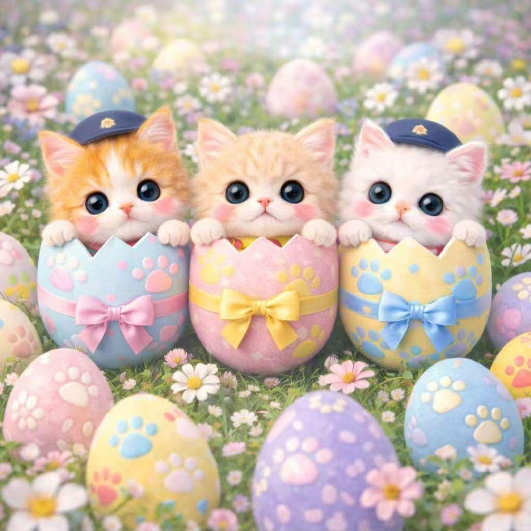 可愛いいろんなねこパネル生地　ハンドメイド