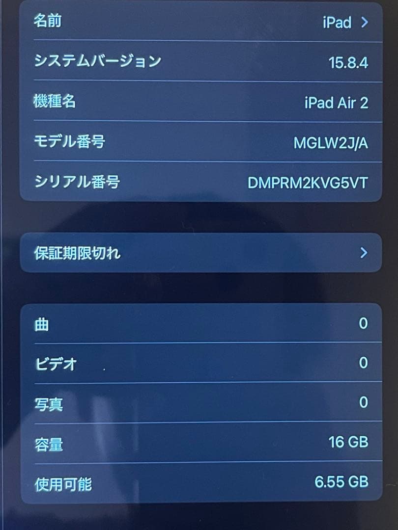 iPad Air2 シルバー