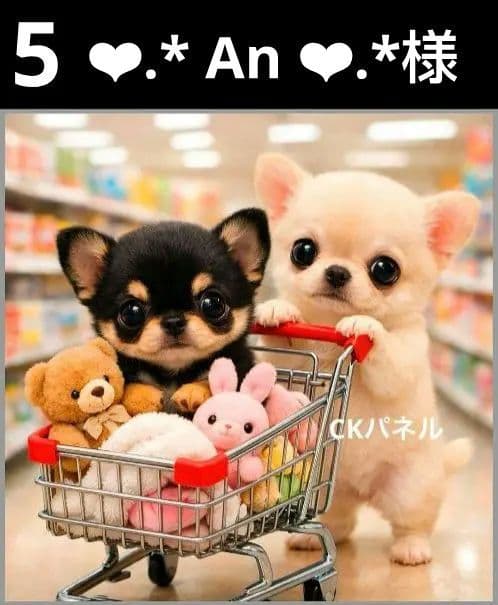 オーダーページ　ハンカチ　144 Shoppingわんこ柄　ハンドメイド2/15