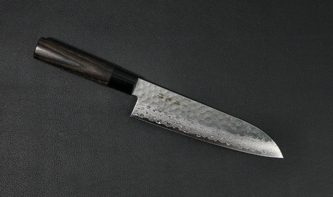 AUS10 ダマスカス 三徳包丁 180㎜ G1805 焼柄 月光作