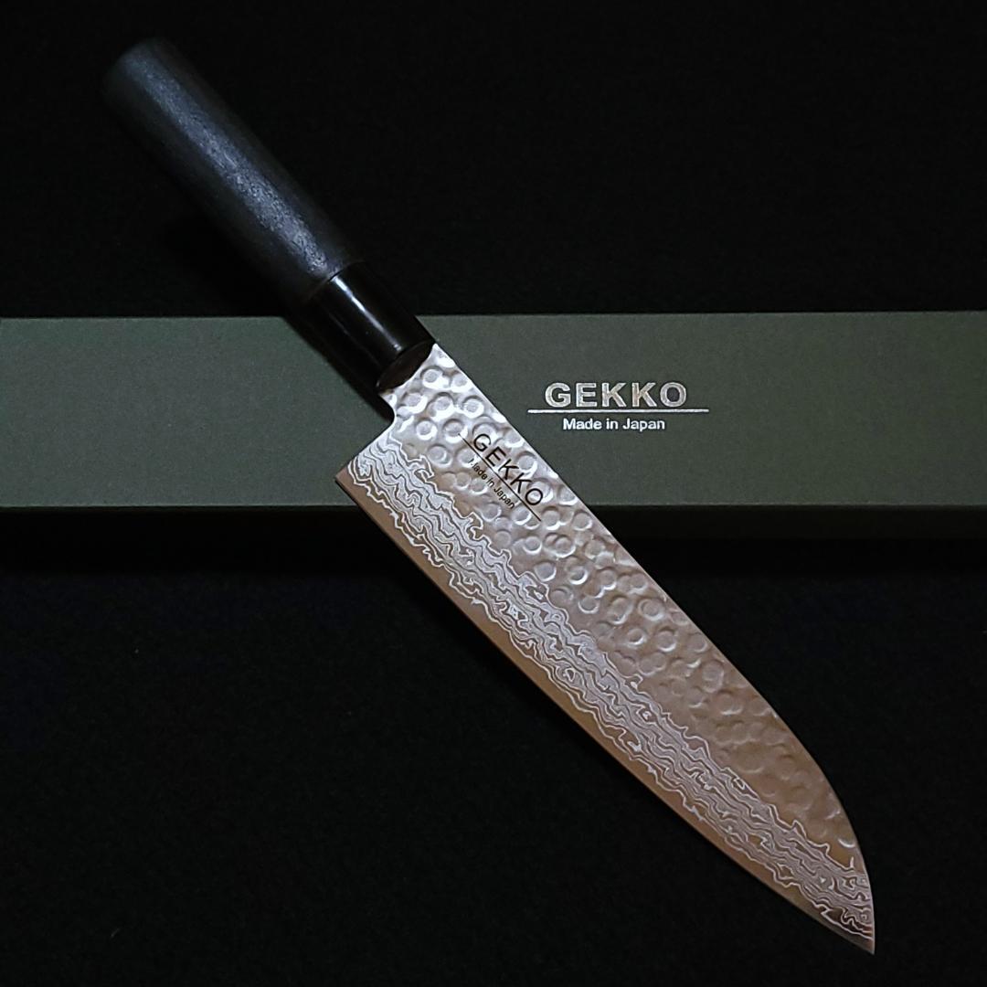 AUS10 ダマスカス 三徳包丁 180㎜ G1805 焼柄 月光作