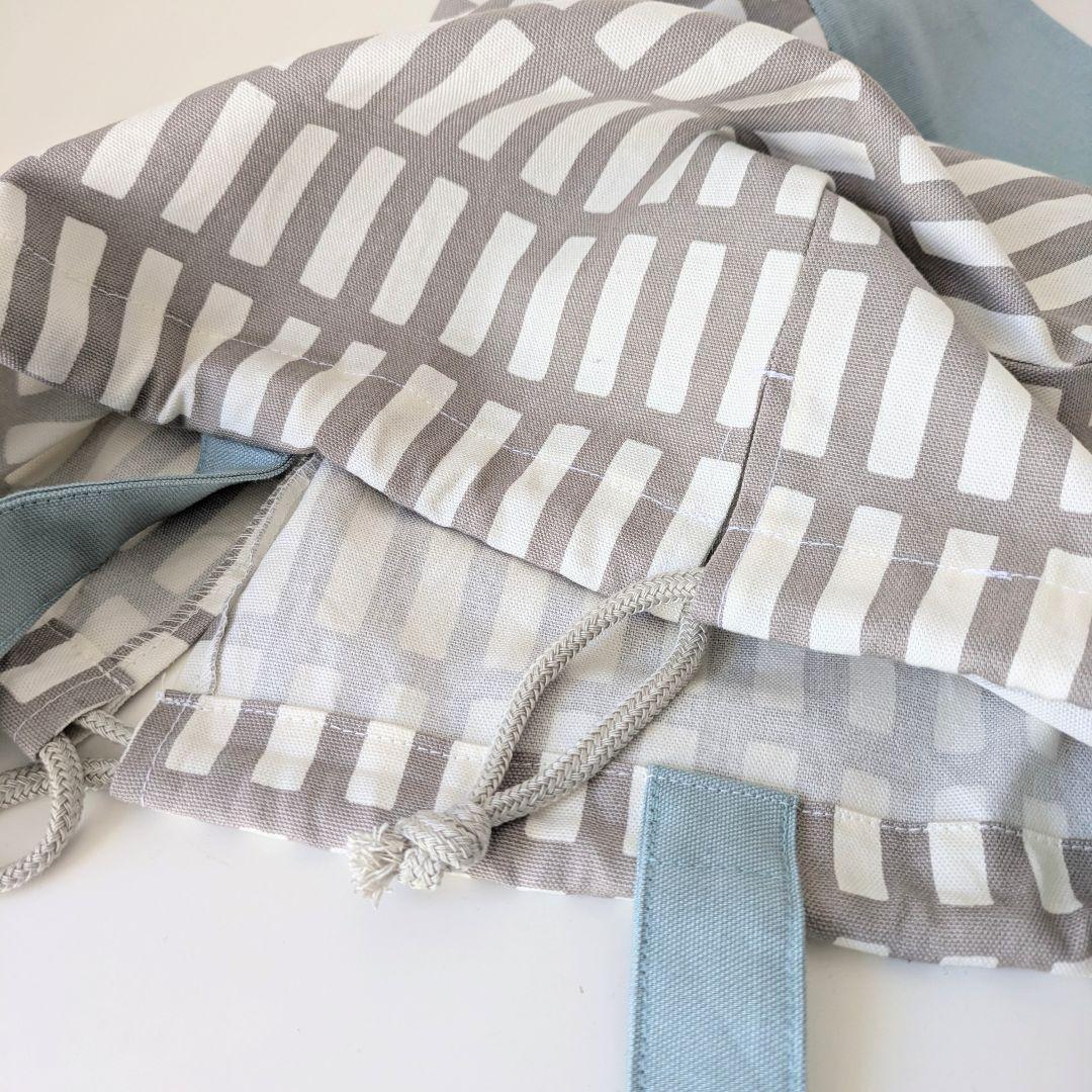 裏地キルティング大きめレッスンバッグ、上履き袋、体操着袋、大きめお弁当袋2点