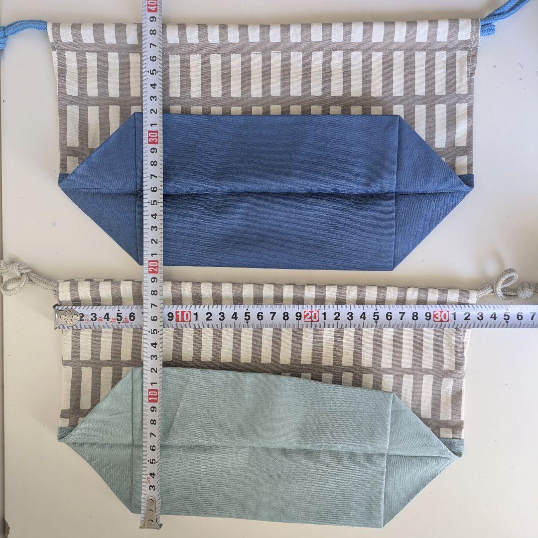 裏地キルティング大きめレッスンバッグ、上履き袋、体操着袋、大きめお弁当袋2点