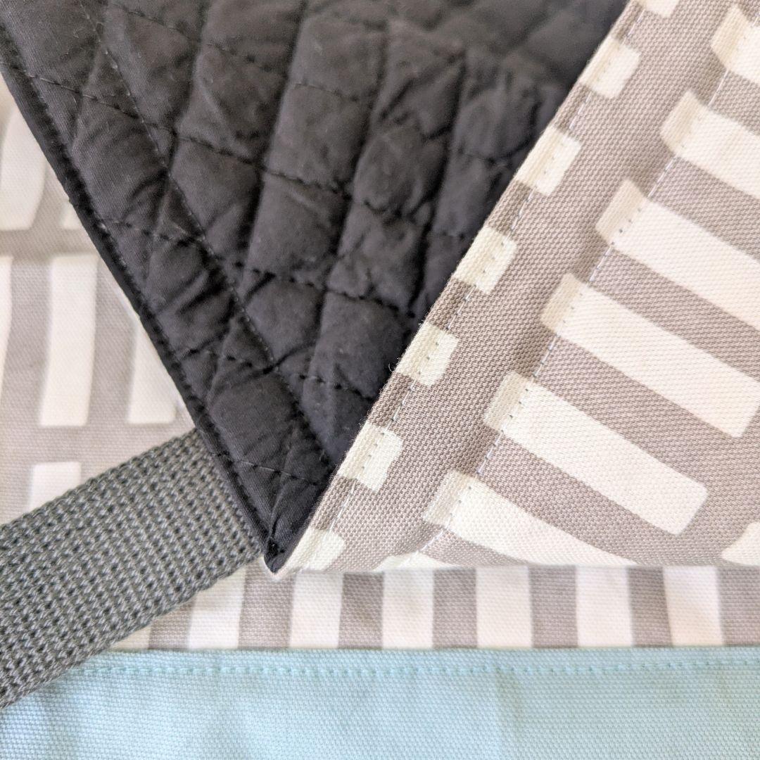 裏地キルティング大きめレッスンバッグ、上履き袋、体操着袋、大きめお弁当袋2点