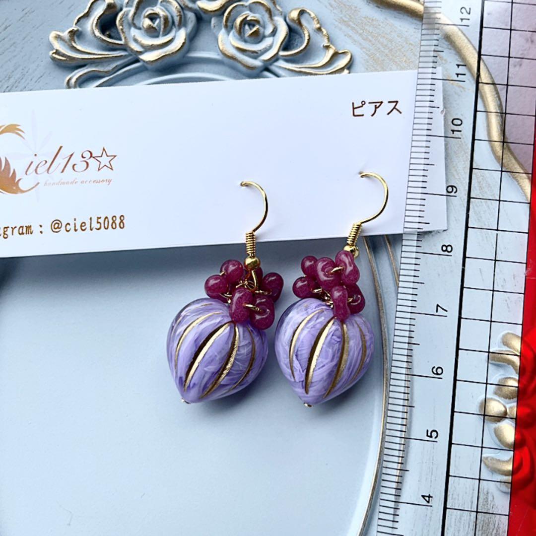 149韓国ハートビーズピアス、イヤリング クリア