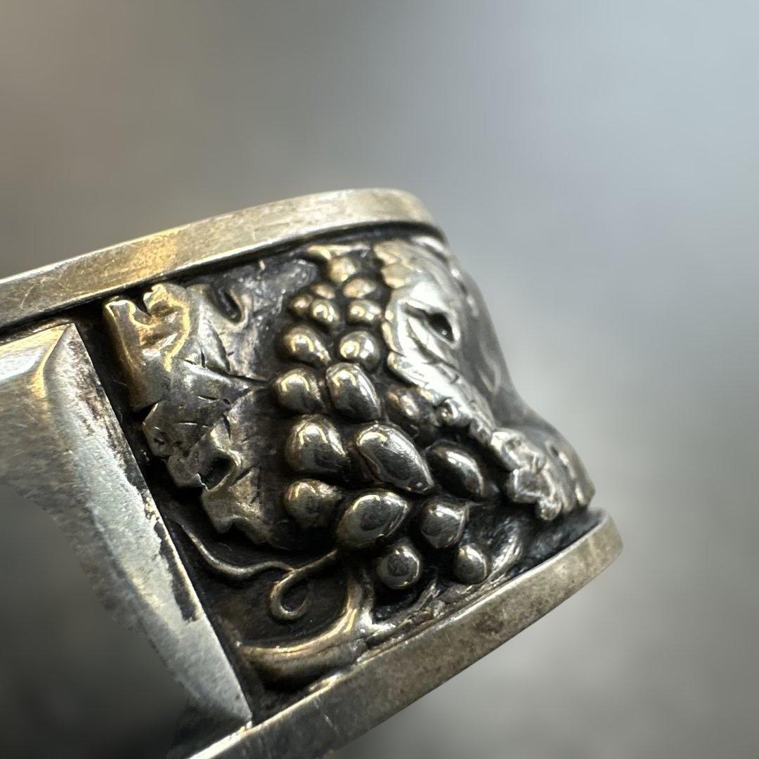 アンティーク　シルバー製　ナプキンリング　刻印　ぶどう