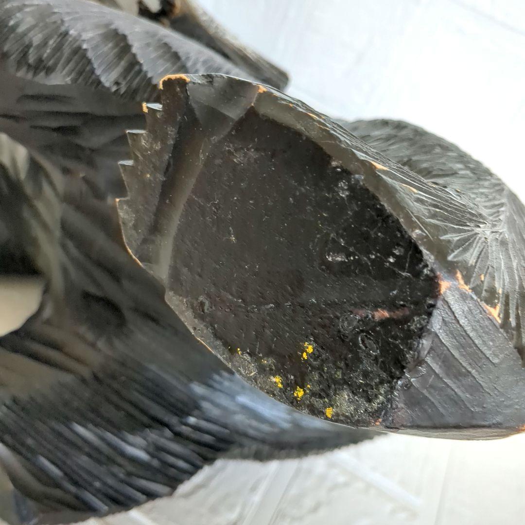 クマ 木彫り 置物 作者あり 大きめ