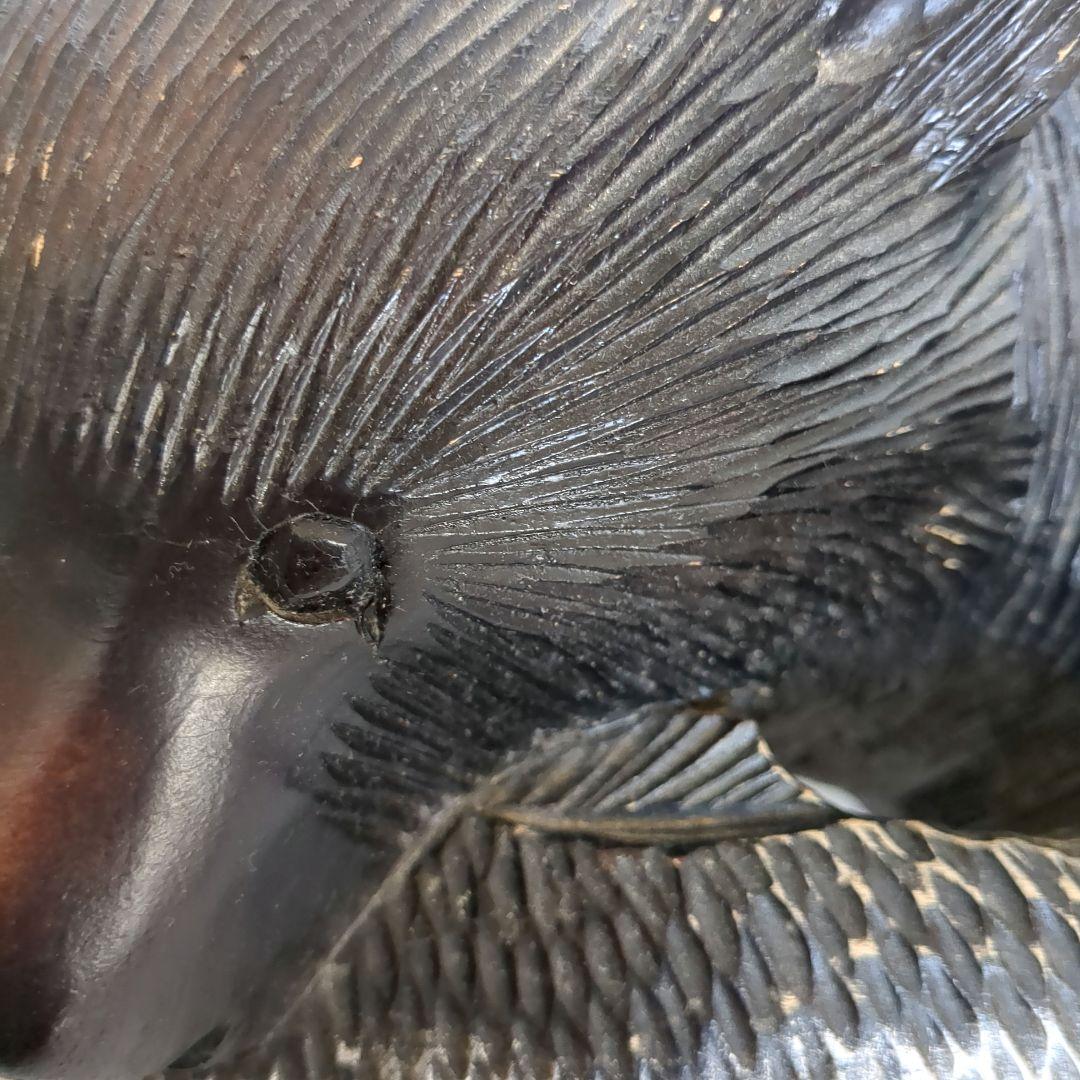 クマ 木彫り 置物 作者あり 大きめ