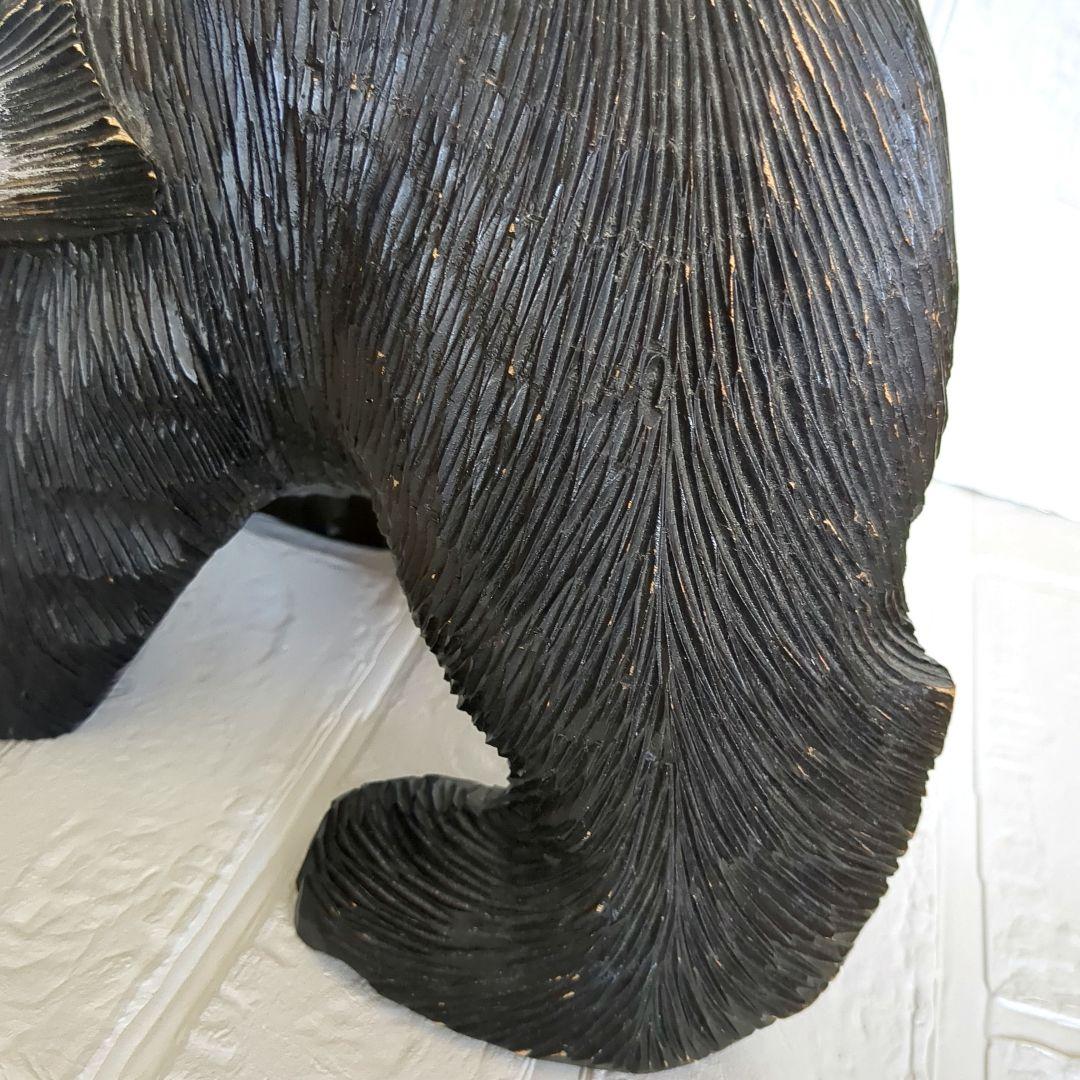 クマ 木彫り 置物 作者あり 大きめ