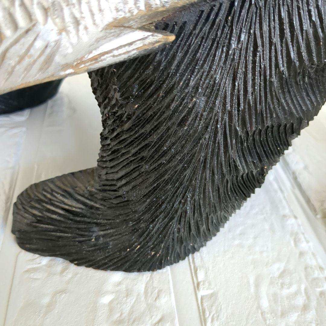クマ 木彫り 置物 作者あり 大きめ