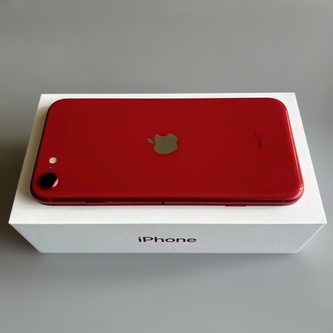 美品 iPhone SE2 128GB RED SIMフリー 電池85%指紋不可