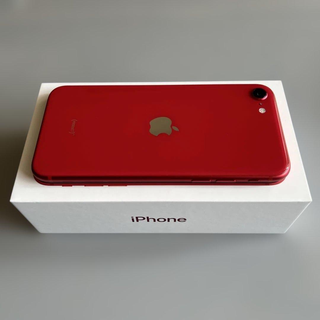 美品 iPhone SE2 128GB RED SIMフリー 電池85%指紋不可