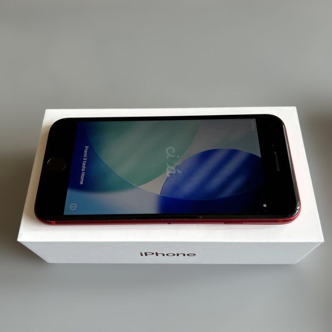 美品 iPhone SE2 128GB RED SIMフリー 電池85%指紋不可