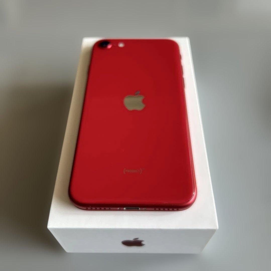 美品 iPhone SE2 128GB RED SIMフリー 電池85%指紋不可