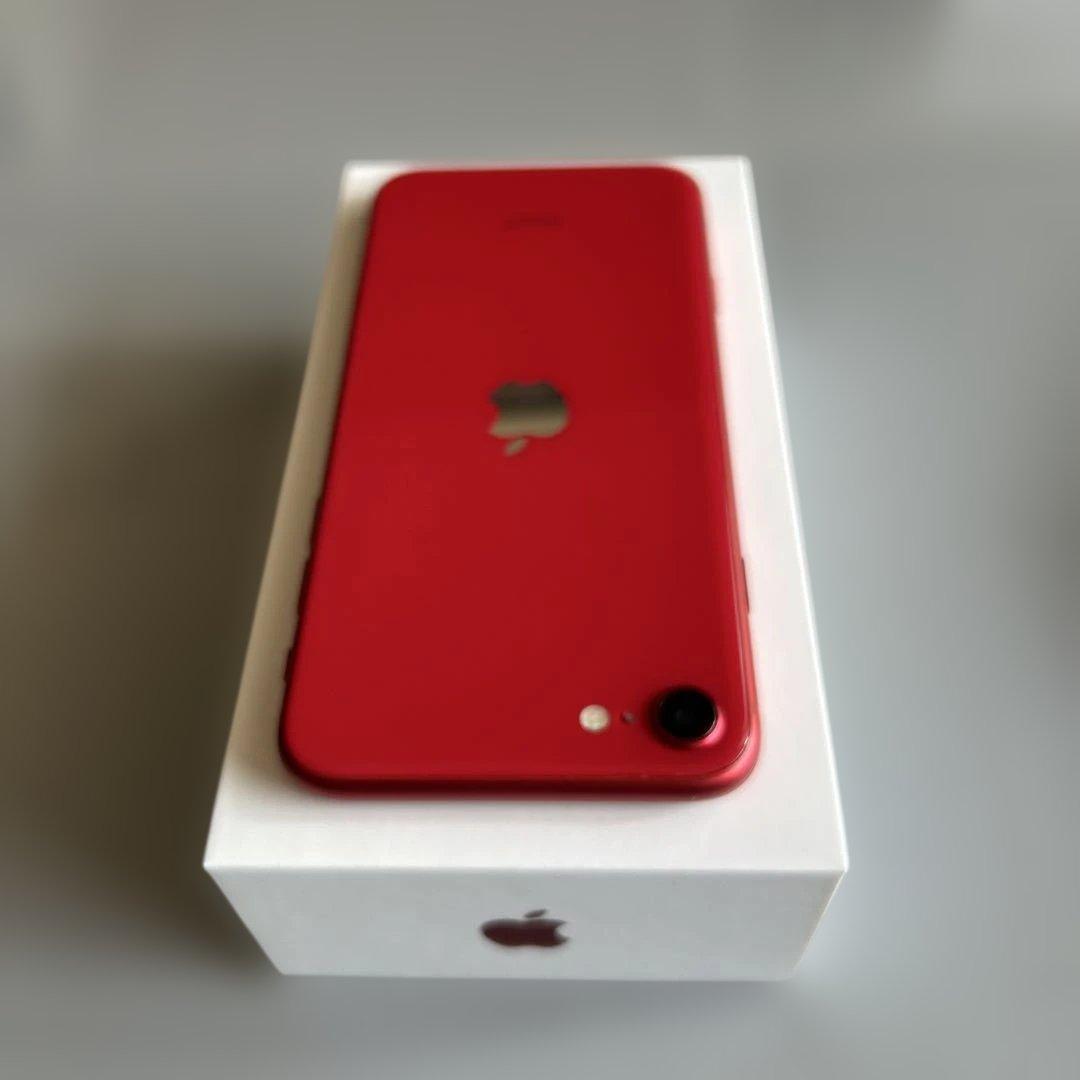 美品 iPhone SE2 128GB RED SIMフリー 電池85%指紋不可