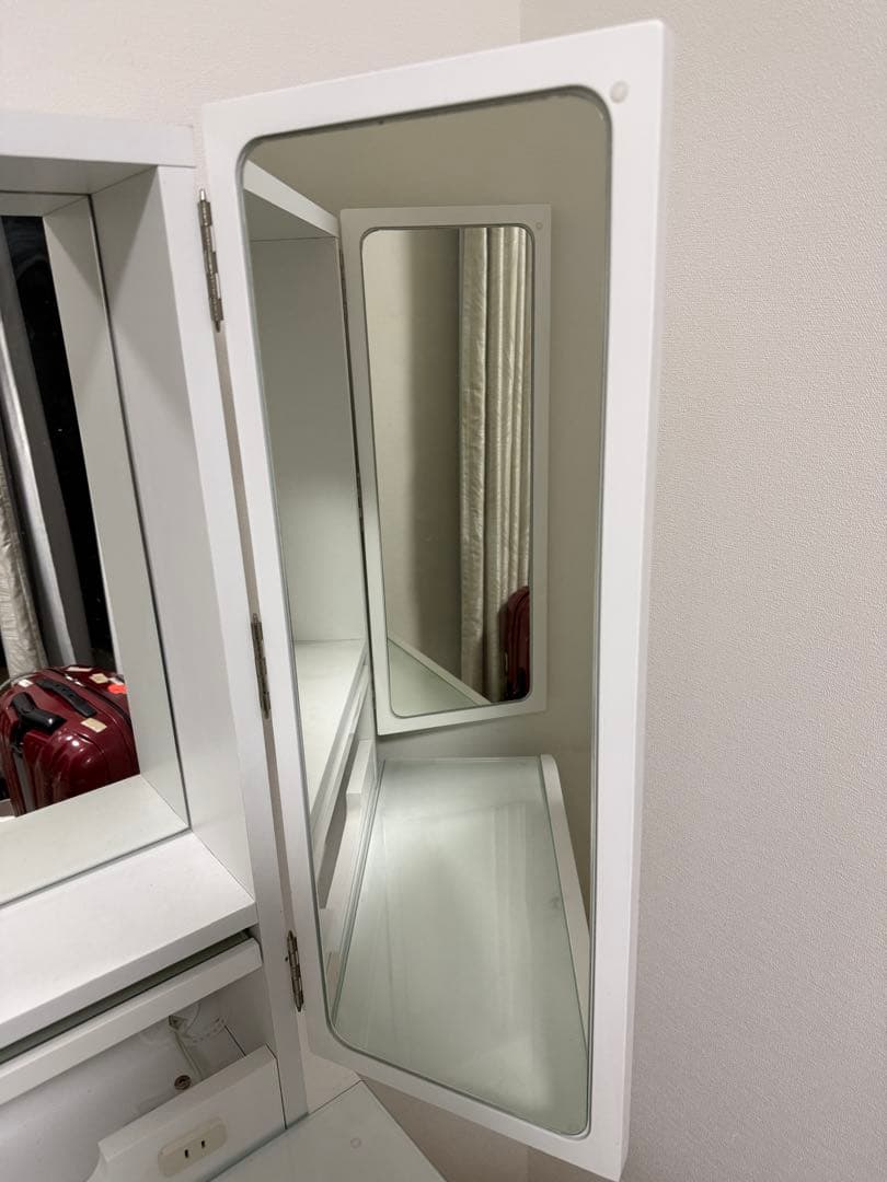 三面鏡ドレッサー　ニトリ　ホワイト　鏡