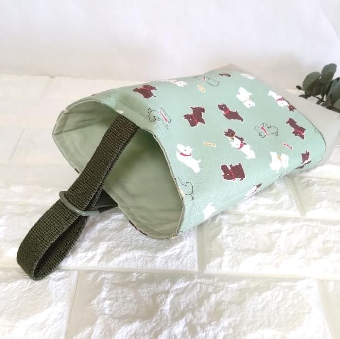 《送料無料 》 通園 通学 3点セット 小さな わんこ グリーン　＃n1365