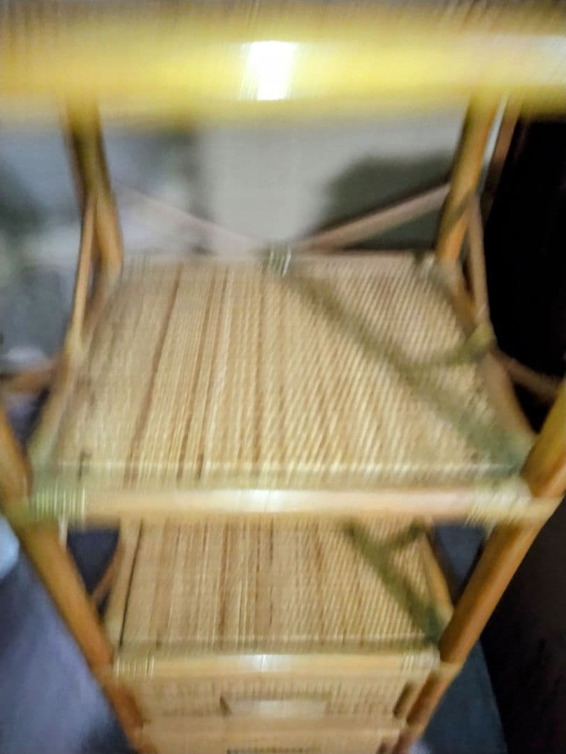 昭和レトロラタン製引き出し付ラック美品大型