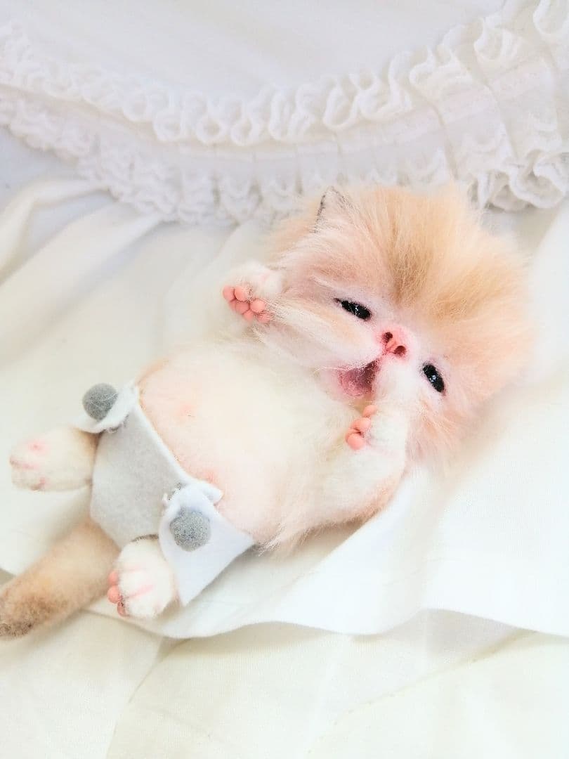 おむつ♡お腹ぽっこり子猫ちゃん♡アートドール♡ぬいぐるみ♡ベビー♡