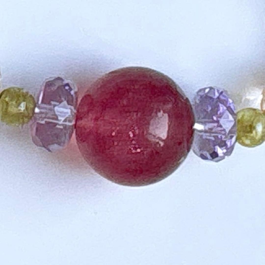 【お姫様ブレス】両面綺麗✧ラリマー ハート＆大粒アクアマリンタンブル天然石ブレス