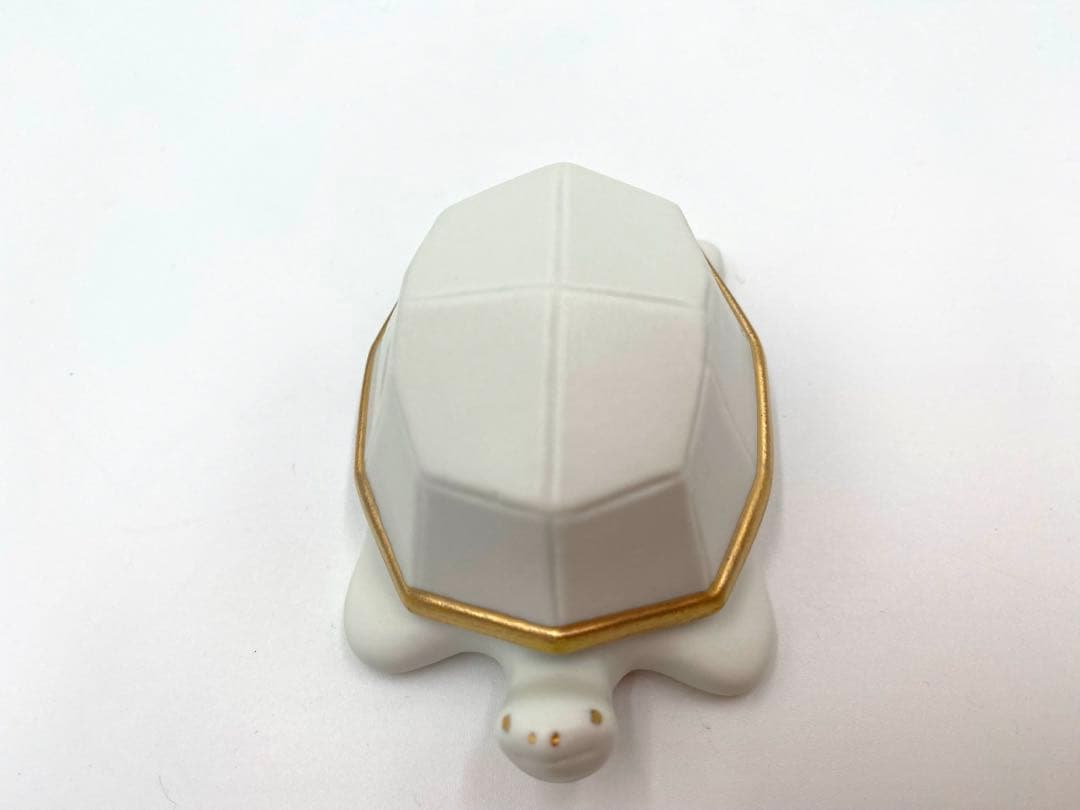 【新品】有田焼原重製陶所　鶴亀豆蓋物セット　白マット　金彩　縁起物