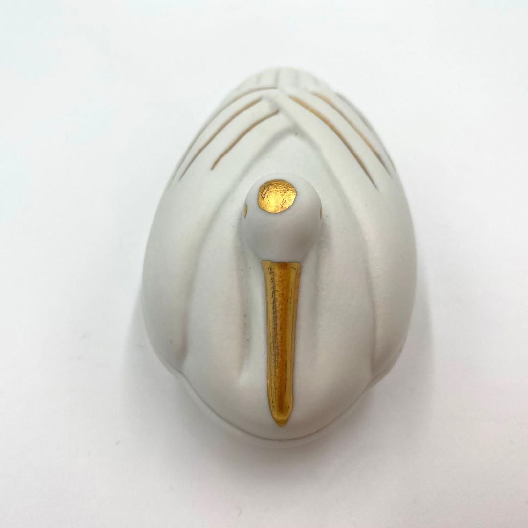 【新品】有田焼原重製陶所　鶴亀豆蓋物セット　白マット　金彩　縁起物