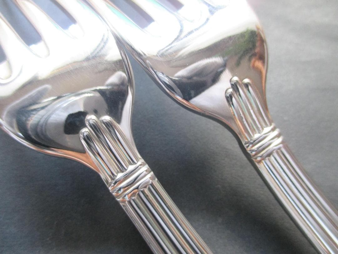 極美品☆仏蘭西高級銀器☆クリストフルシルバー　テーブルフォーク２本　アリア